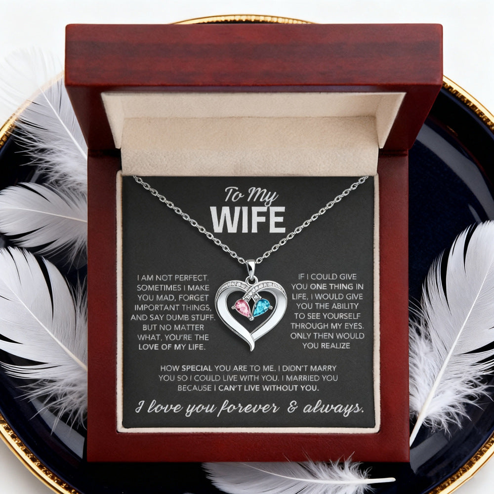 Heart Shaped Birthstone Necklace