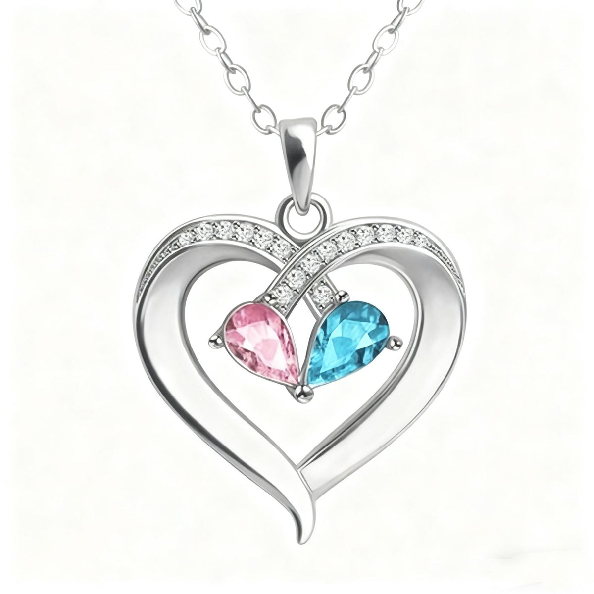 Heart Shaped Birthstone Necklace