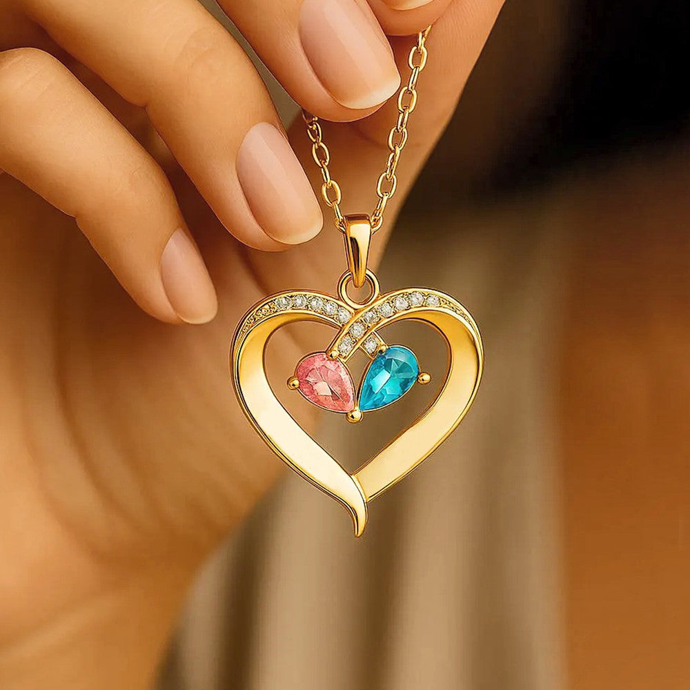 Heart Shaped Birthstone Necklace
