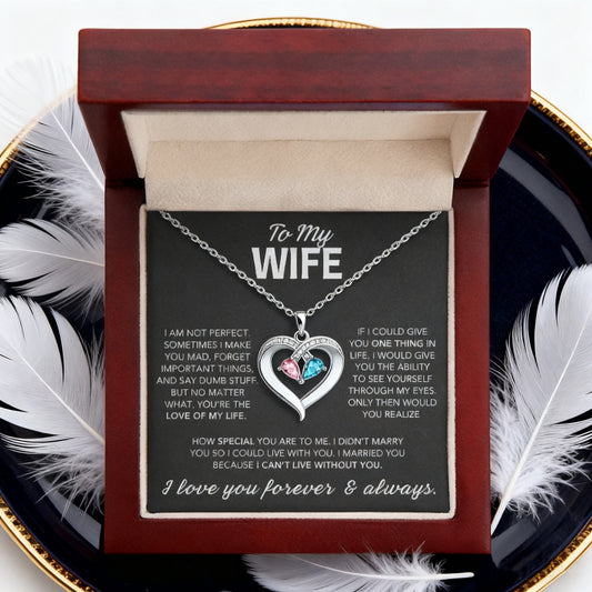 Heart Shaped Birthstone Necklace